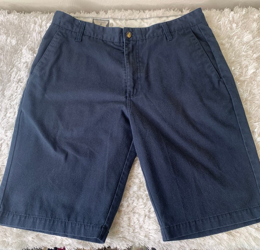 Volcom Dark Blue Long Skater Shorts Sz 32